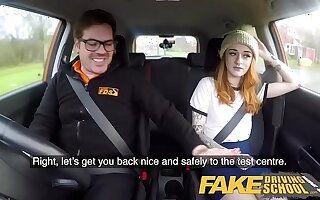 Turn Driving School Slim hot redhead minx fucks emend then she drives