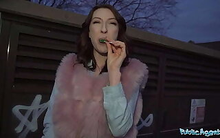 Public Agent Chanel Kiss lollipop gull is taken for granted from behind croak review giving a worldclass blowjob